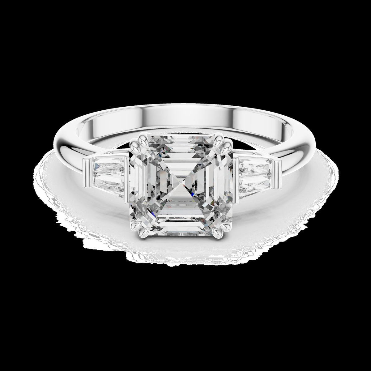 Lab-Grown Diamond Ring LR-0052 in white metal