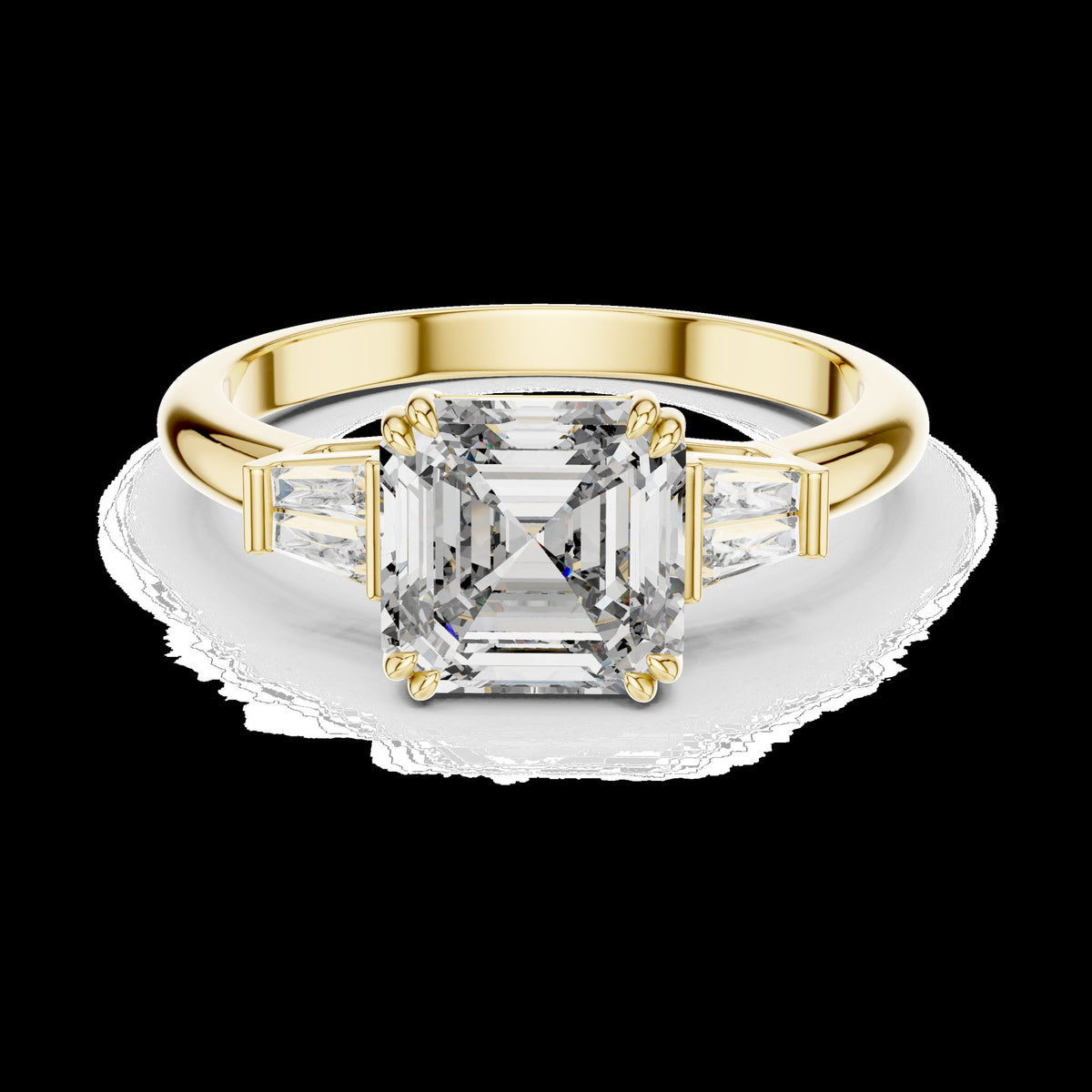Lab-Grown Diamond Ring LR-0052 in yellow metal
