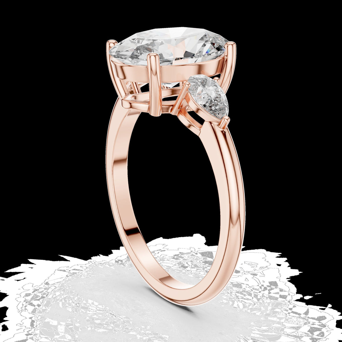 Lab-Grown Diamond Ring LR-0054 in rose metal