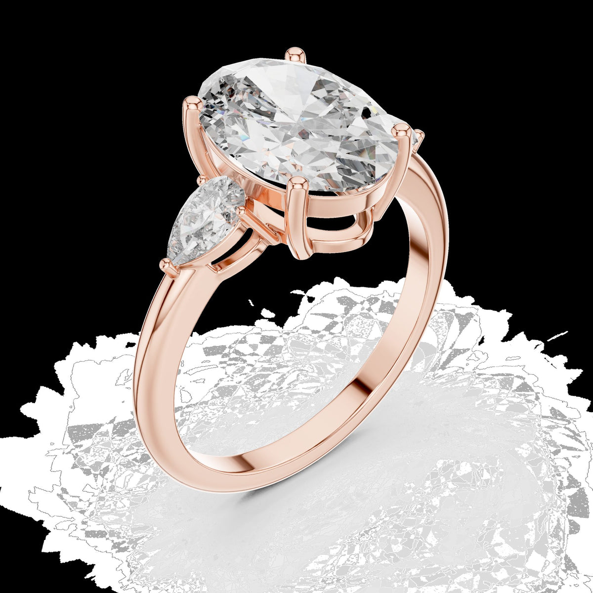 Lab-Grown Diamond Ring LR-0054 in white metal