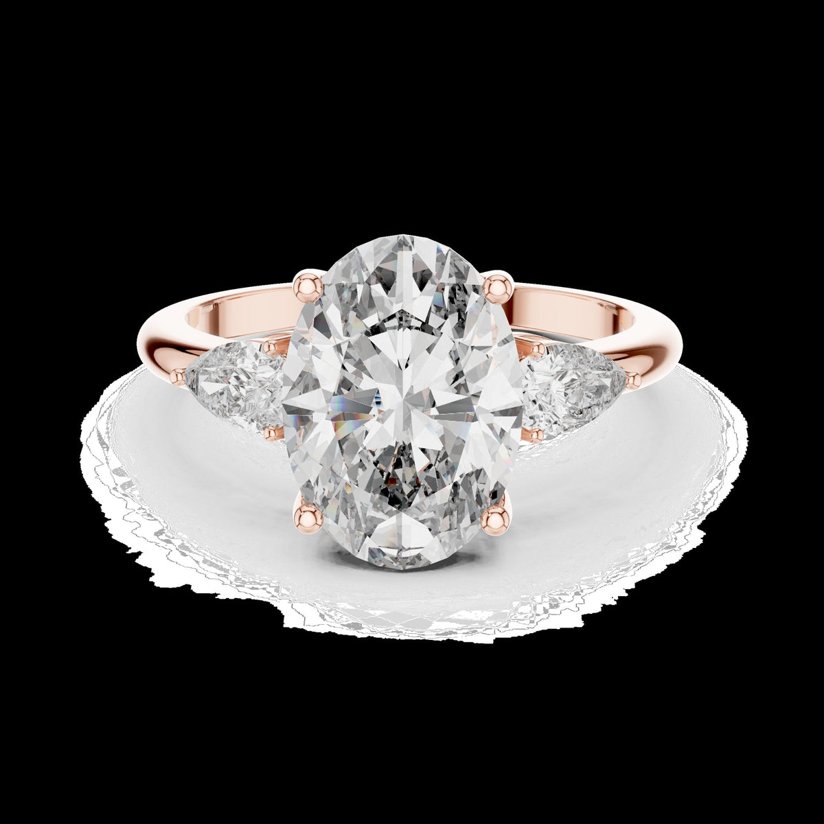 Lab-Grown Diamond Ring LR-0054 in rose metal