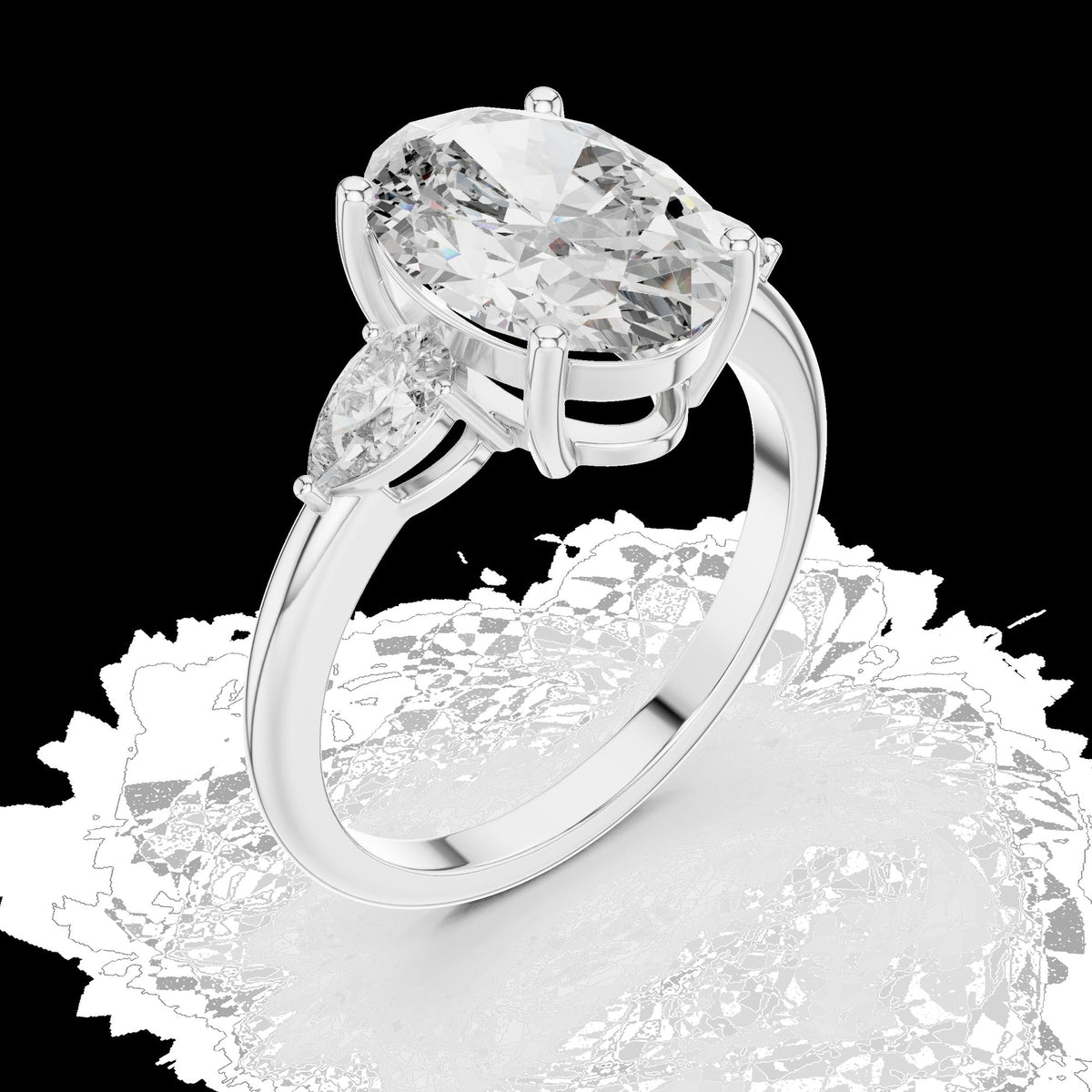 Lab-Grown Diamond Ring LR-0054 in yellow metal