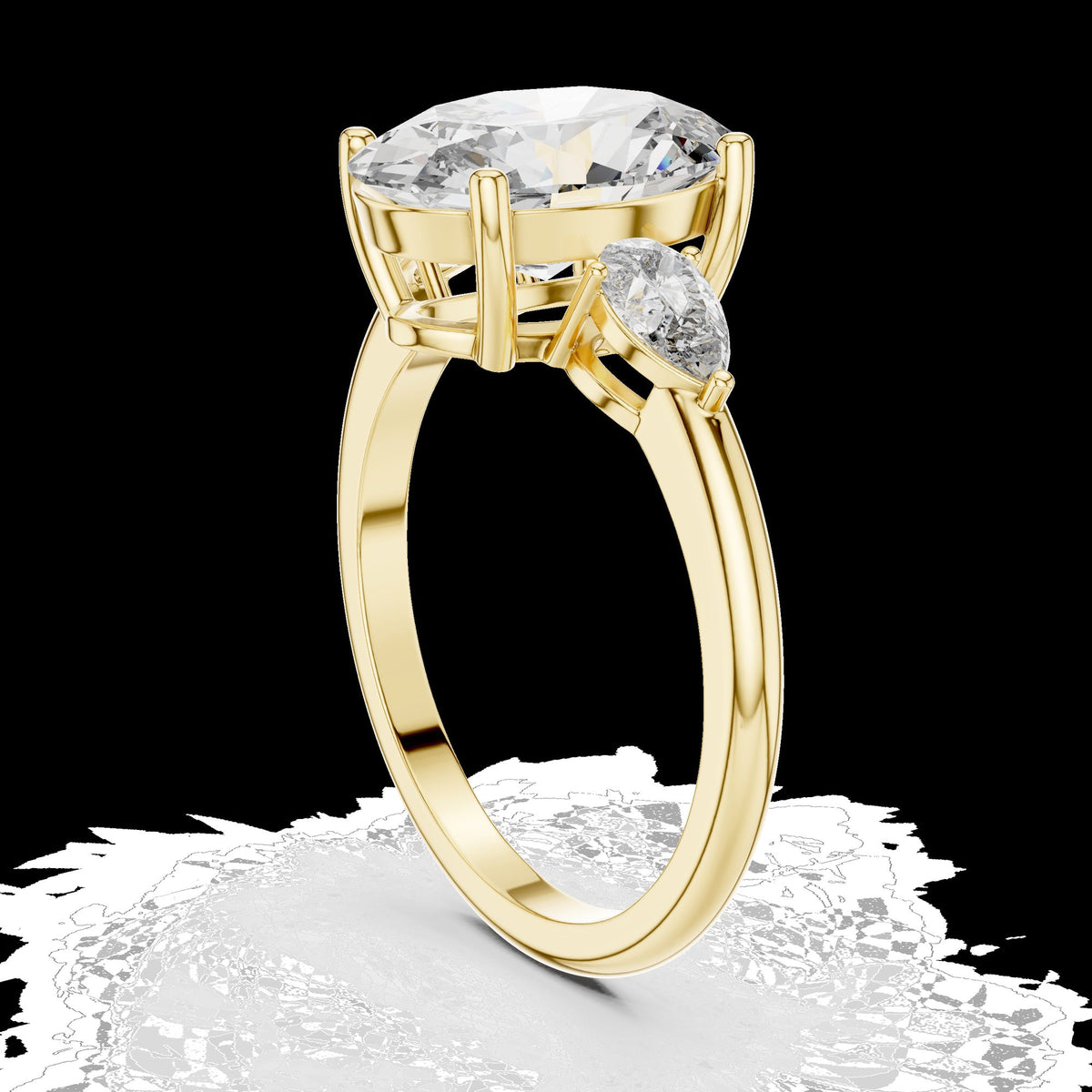 Lab-Grown Diamond Ring LR-0054 in yellow metal
