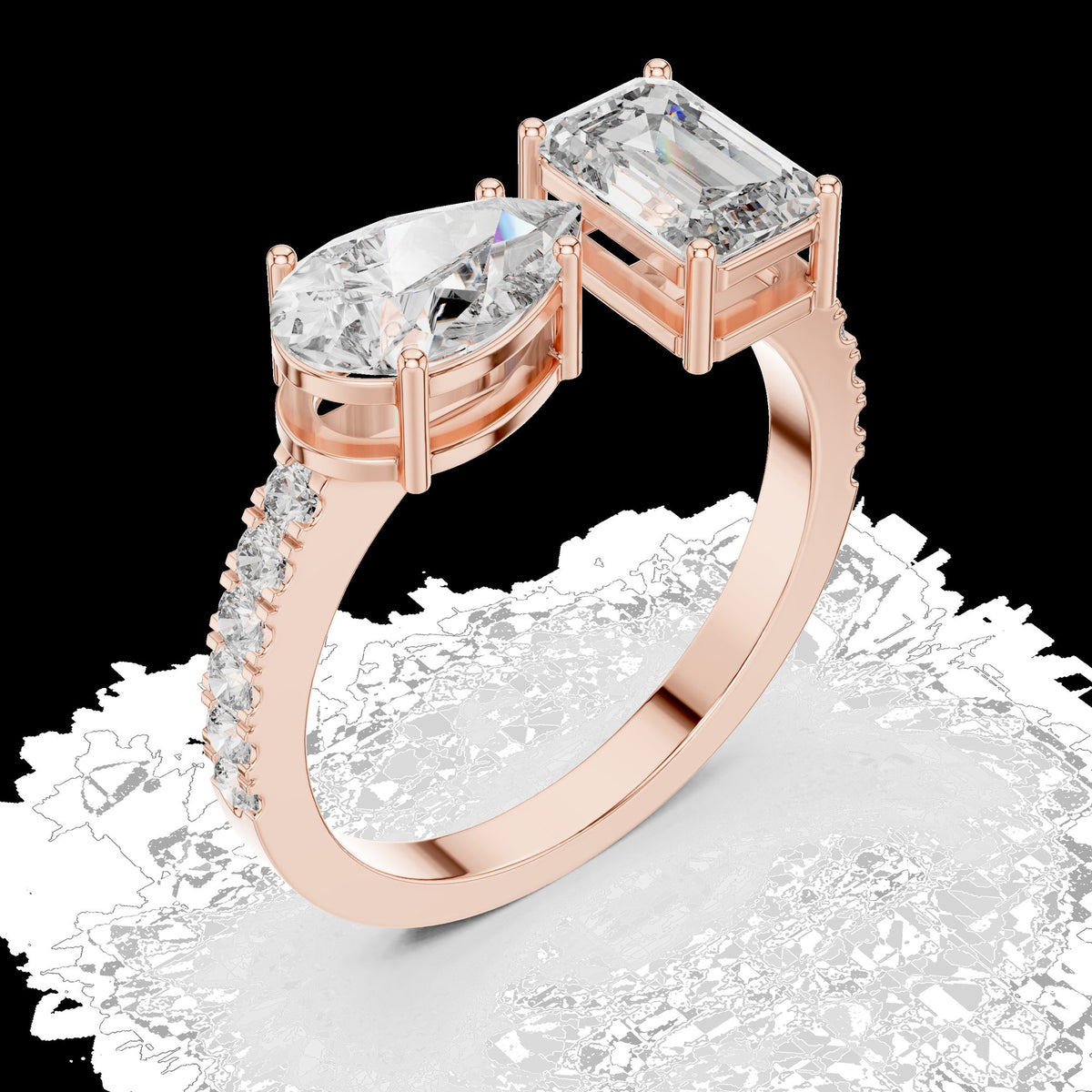Lab-Grown Diamond Ring LR-0055 in white metal