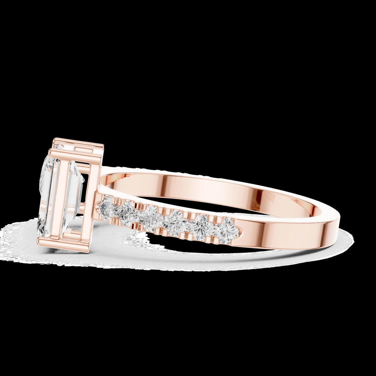 Lab-Grown Diamond Ring LR-0055 in yellow metal