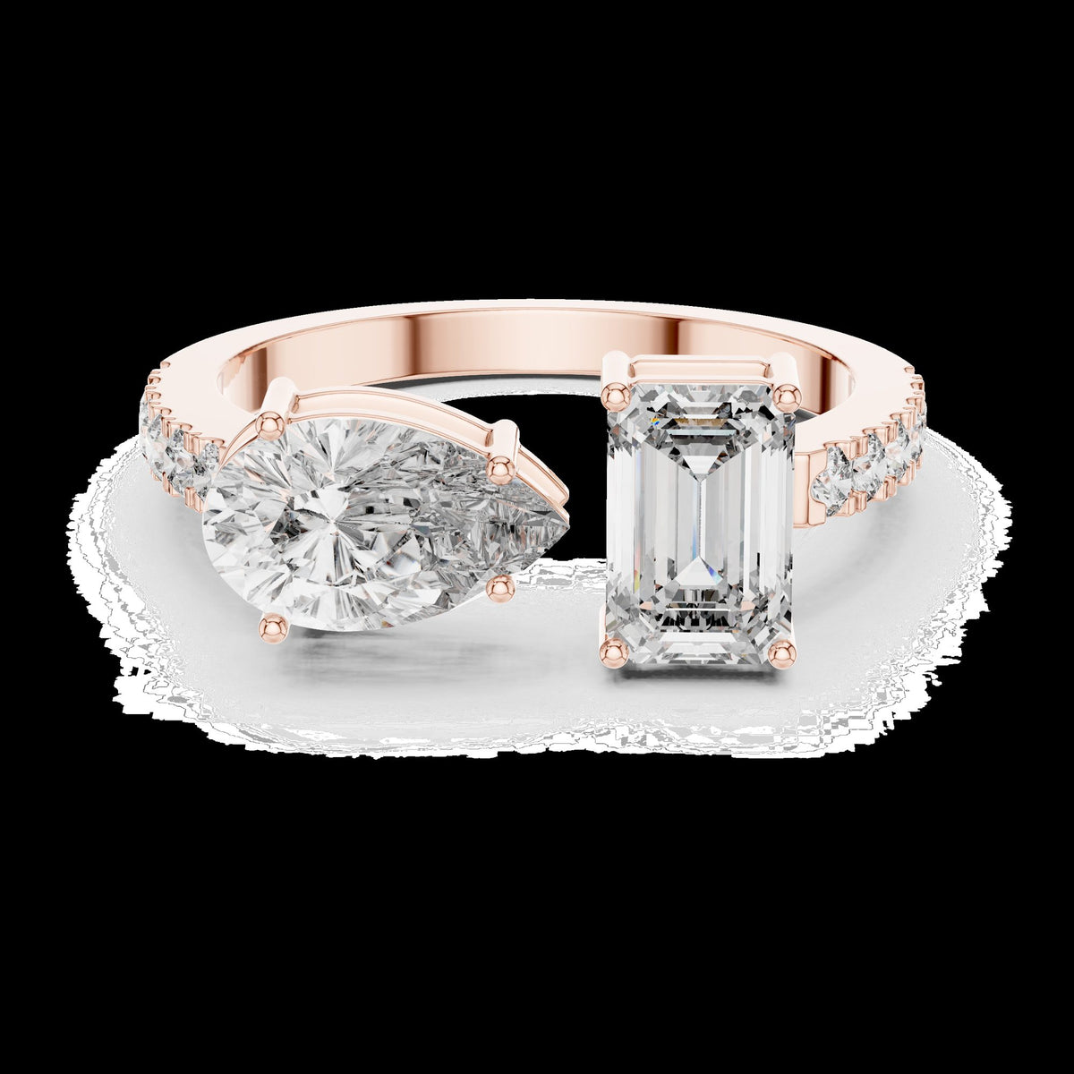 Lab-Grown Diamond Ring LR-0055 in rose metal