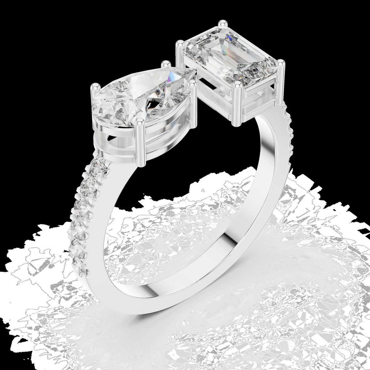 Lab-Grown Diamond Ring LR-0055 in yellow metal