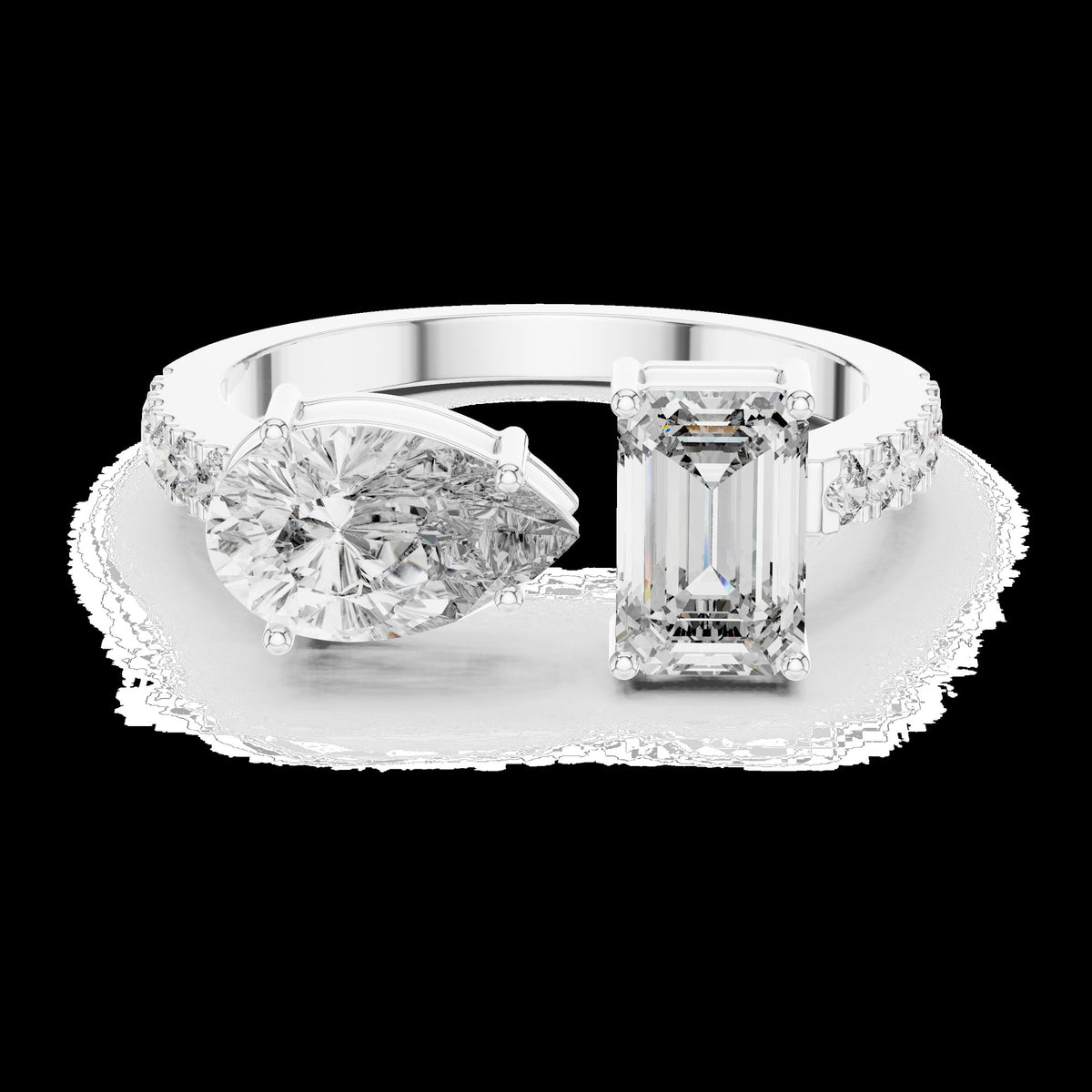 Lab-Grown Diamond Ring LR-0055 in white metal
