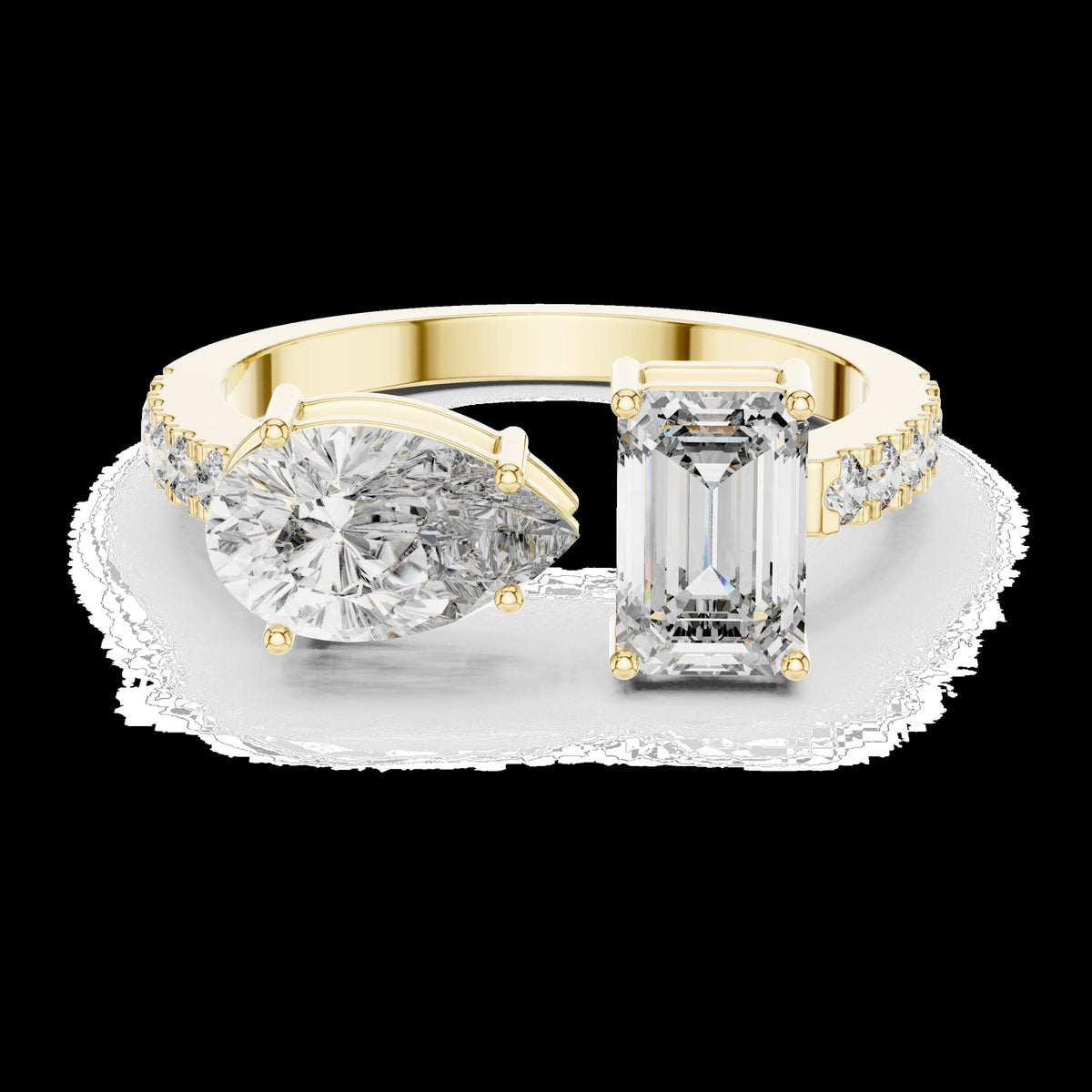Lab-Grown Diamond Ring LR-0055 in yellow metal