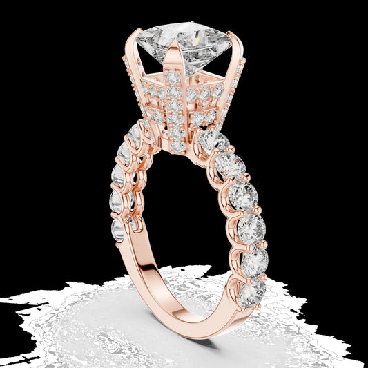 Lab-Grown Diamond Ring LR-0057 in rose metal