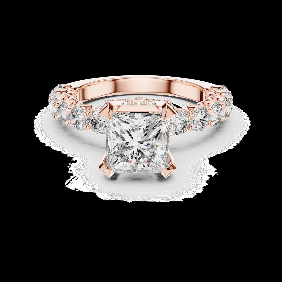 Lab-Grown Diamond Ring LR-0057 in rose metal