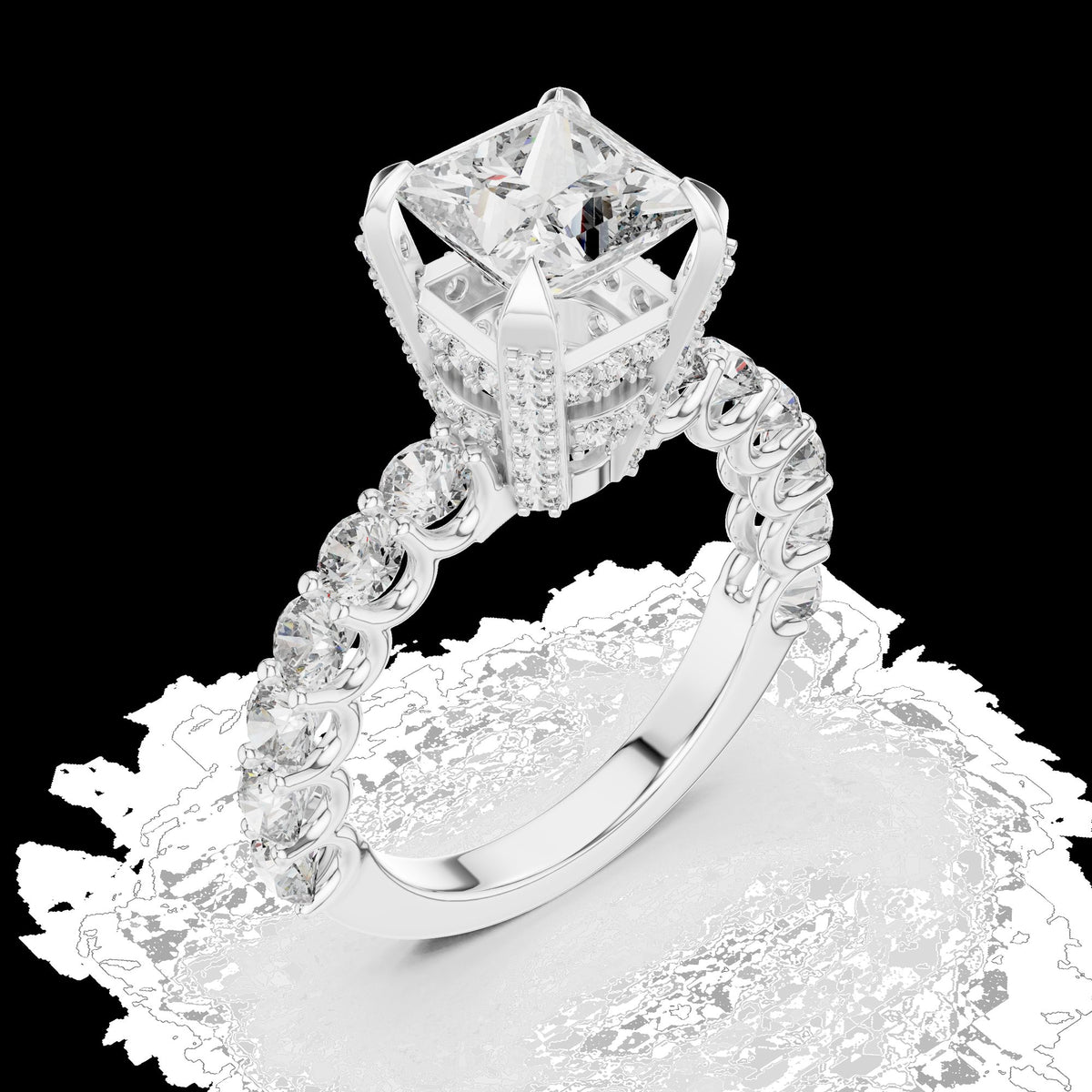 Lab-Grown Diamond Ring LR-0057 in yellow metal