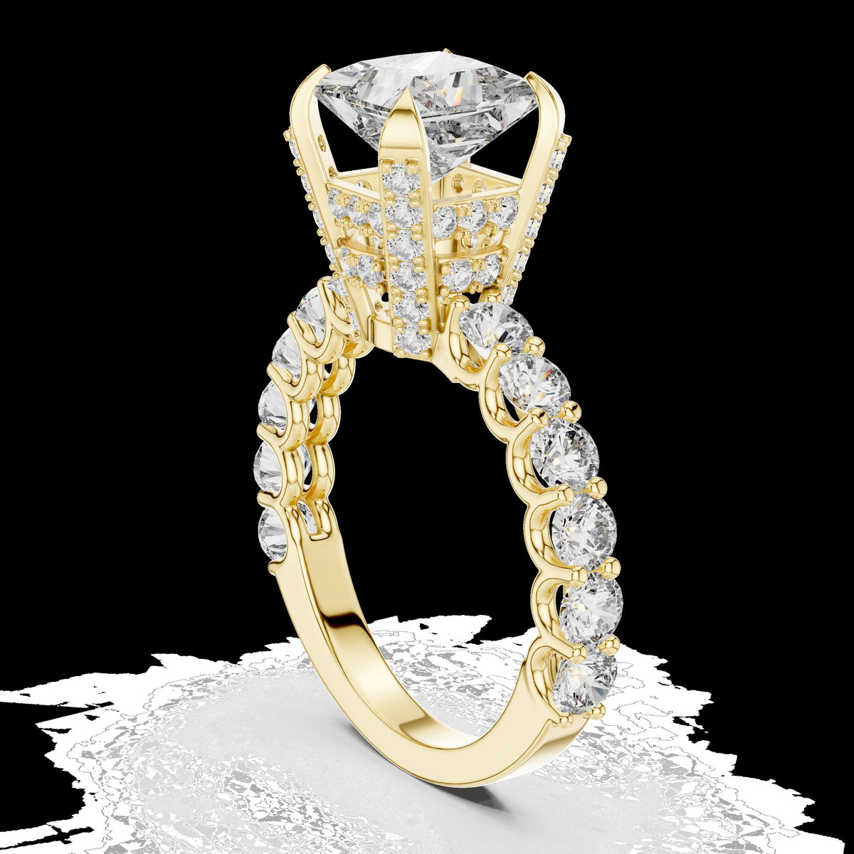 Lab-Grown Diamond Ring LR-0057 in yellow metal