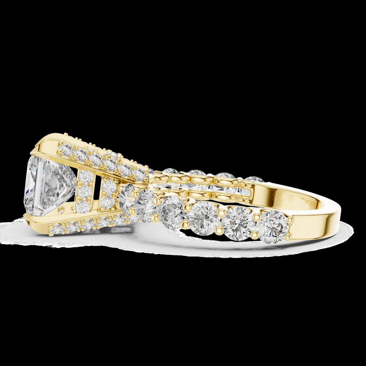 Lab-Grown Diamond Ring LR-0057 in white metal