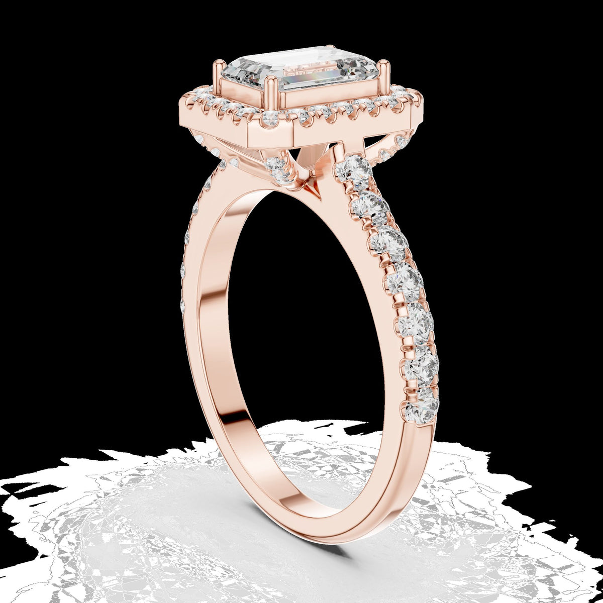 Lab-Grown Diamond Ring LR-0058 in rose metal
