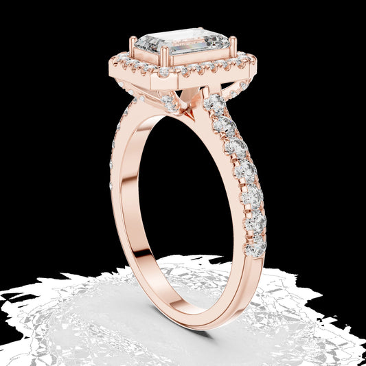 Lab-Grown Diamond Ring LR-0058 in rose metal