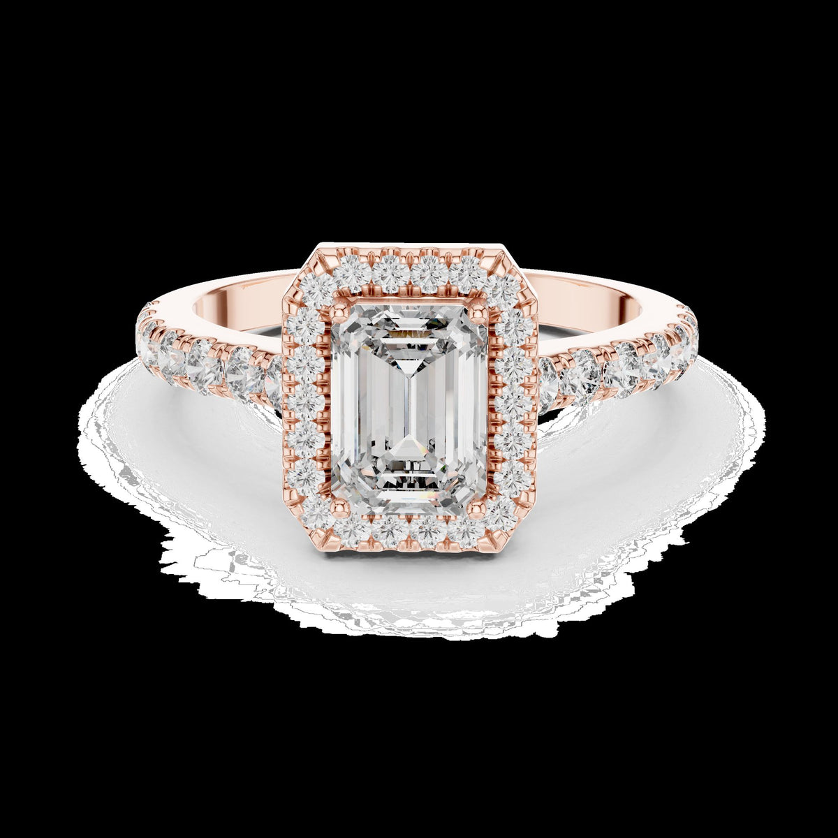 Lab-Grown Diamond Ring LR-0058 in rose metal