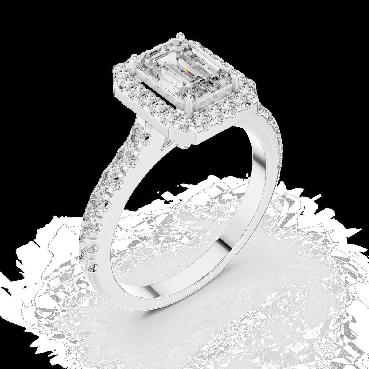 Lab-Grown Diamond Ring LR-0058 in yellow metal