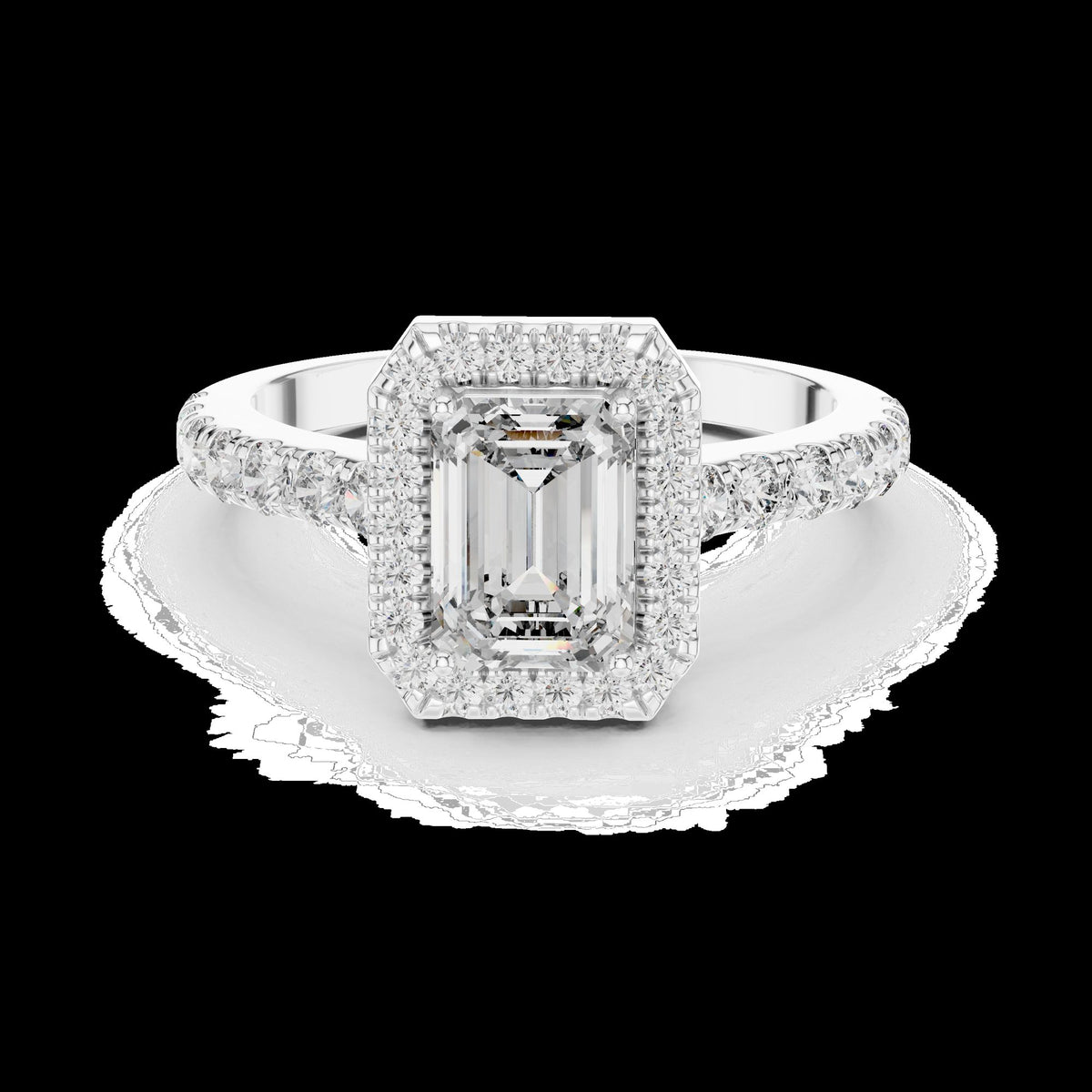 Lab-Grown Diamond Ring LR-0058 in white metal