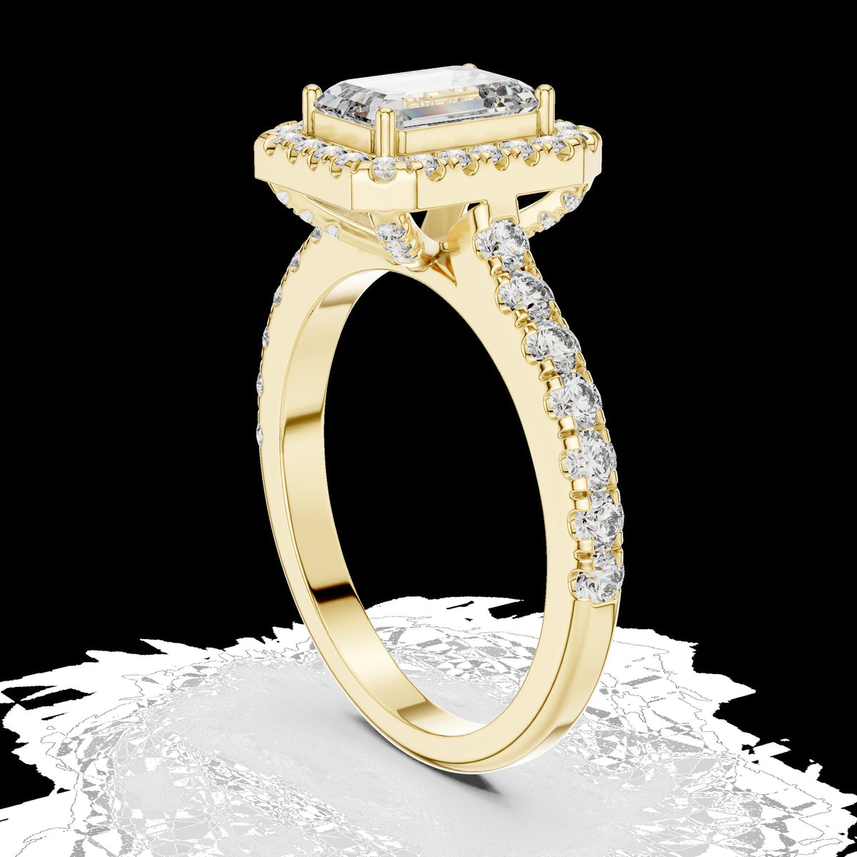 Lab-Grown Diamond Ring LR-0058 in yellow metal