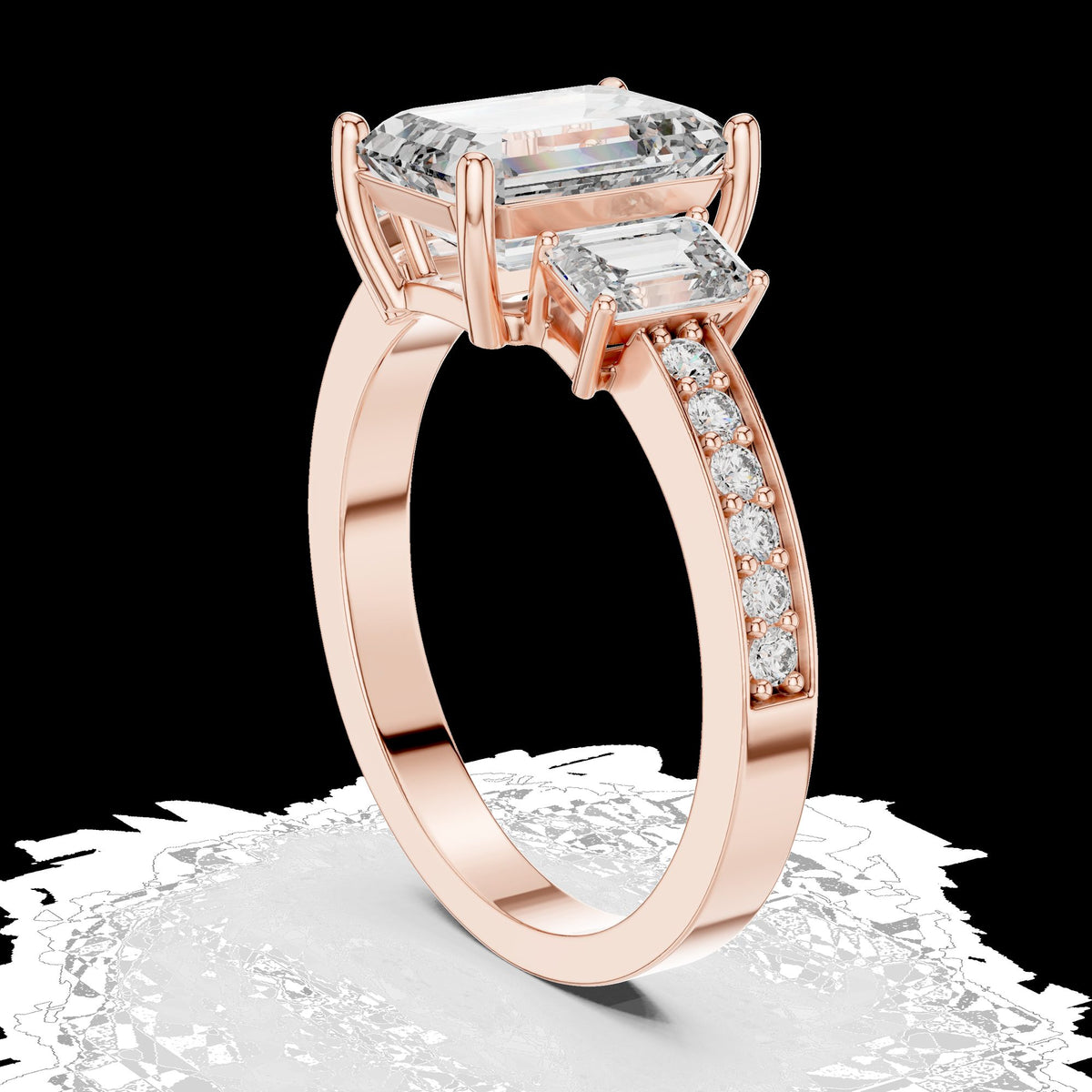 Lab-Grown Diamond Ring LR-0069 in rose metal
