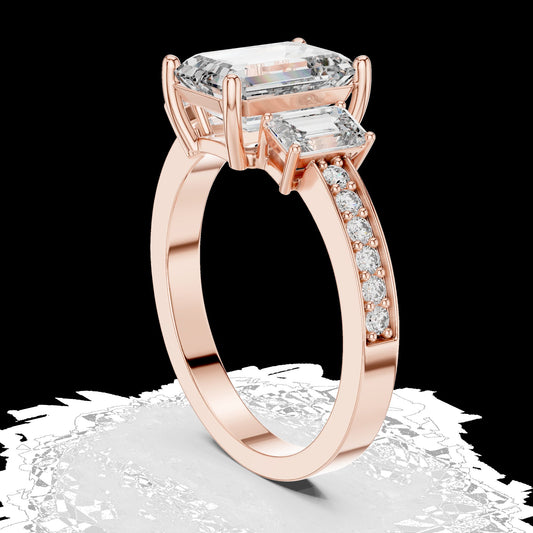 Lab-Grown Diamond Ring LR-0069 in rose metal