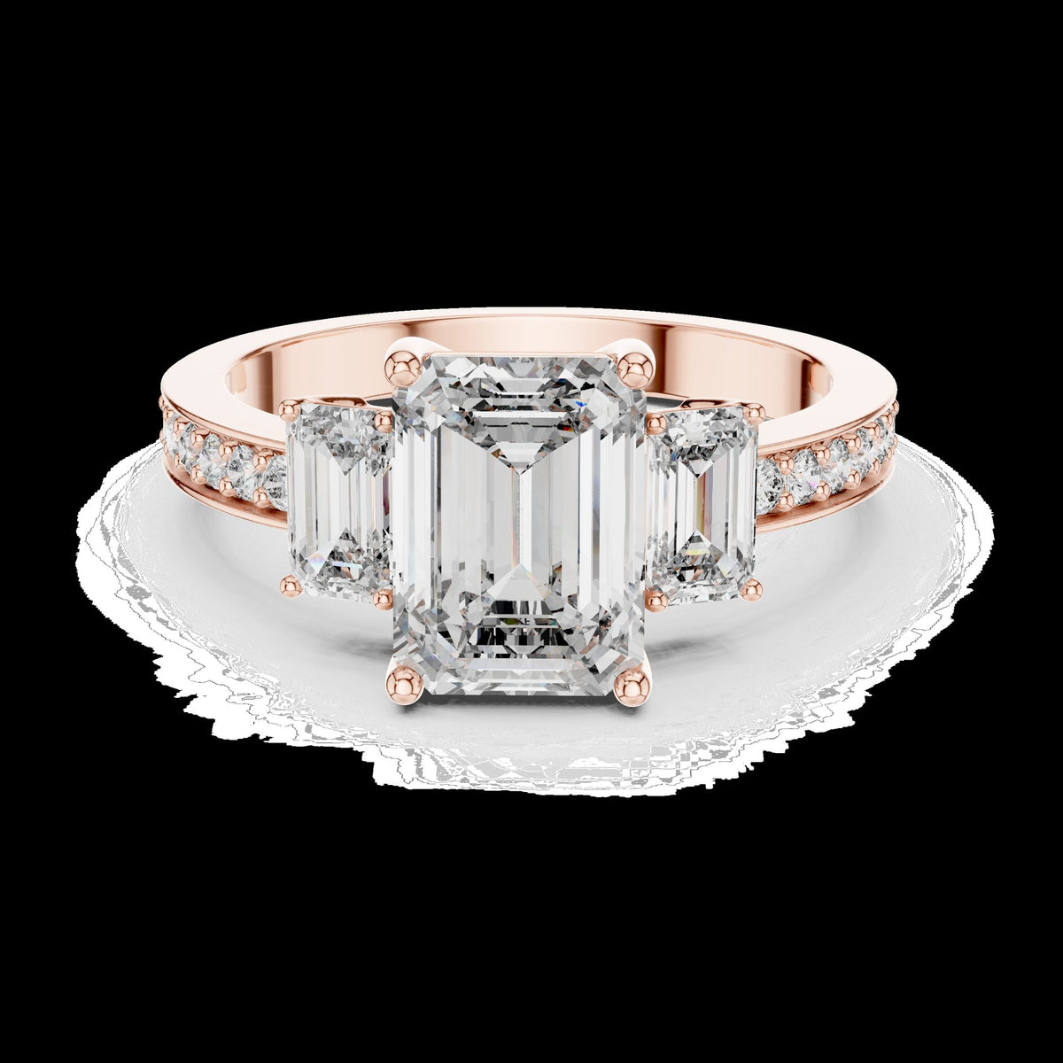 Lab-Grown Diamond Ring LR-0069 in rose metal