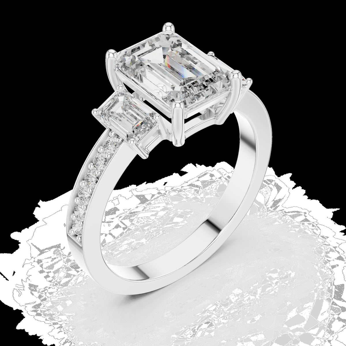 Lab-Grown Diamond Ring LR-0069 in yellow metal