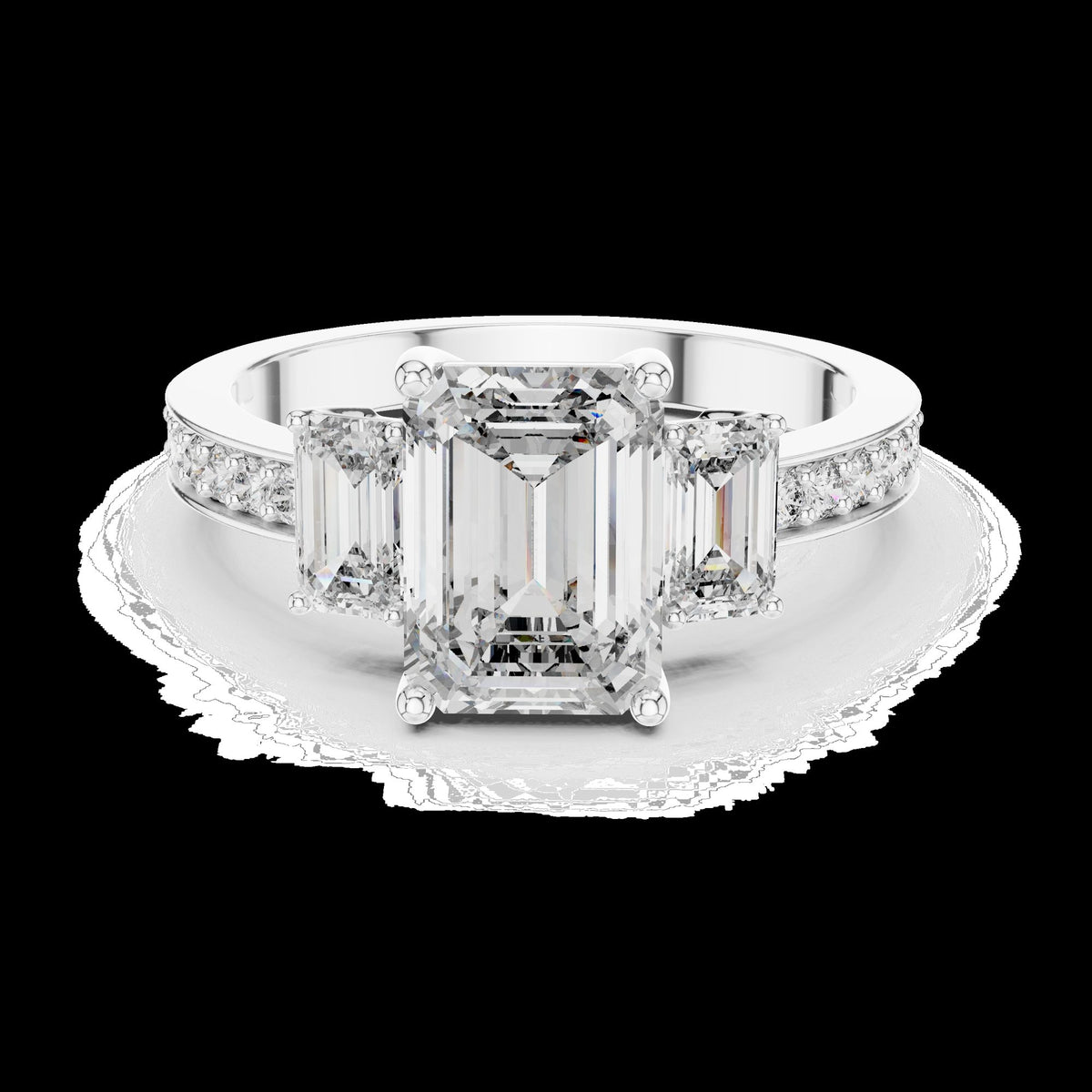 Lab-Grown Diamond Ring LR-0069 in white metal