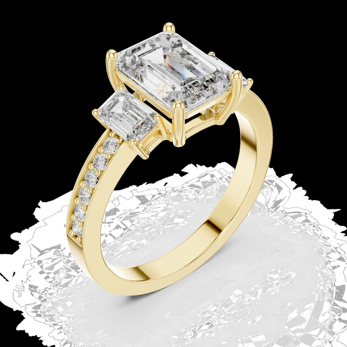 Lab-Grown Diamond Ring LR-0069 in rose metal