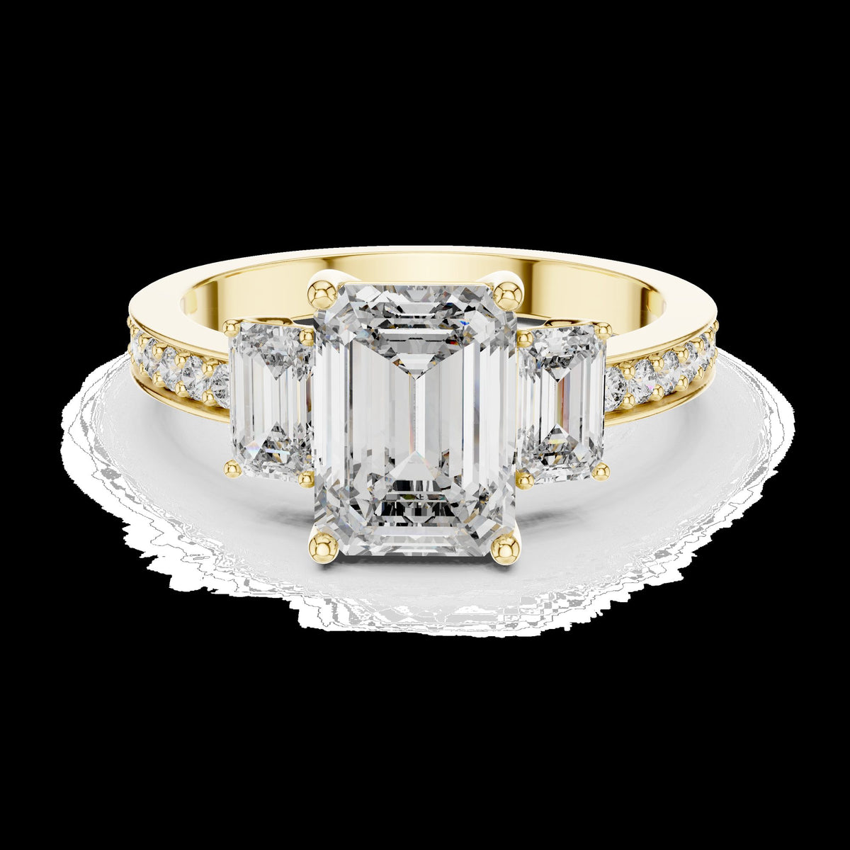Lab-Grown Diamond Ring LR-0069 in yellow metal
