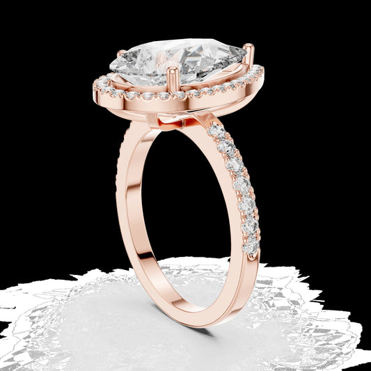 Lab-Grown Diamond Ring LR-0071 in rose metal