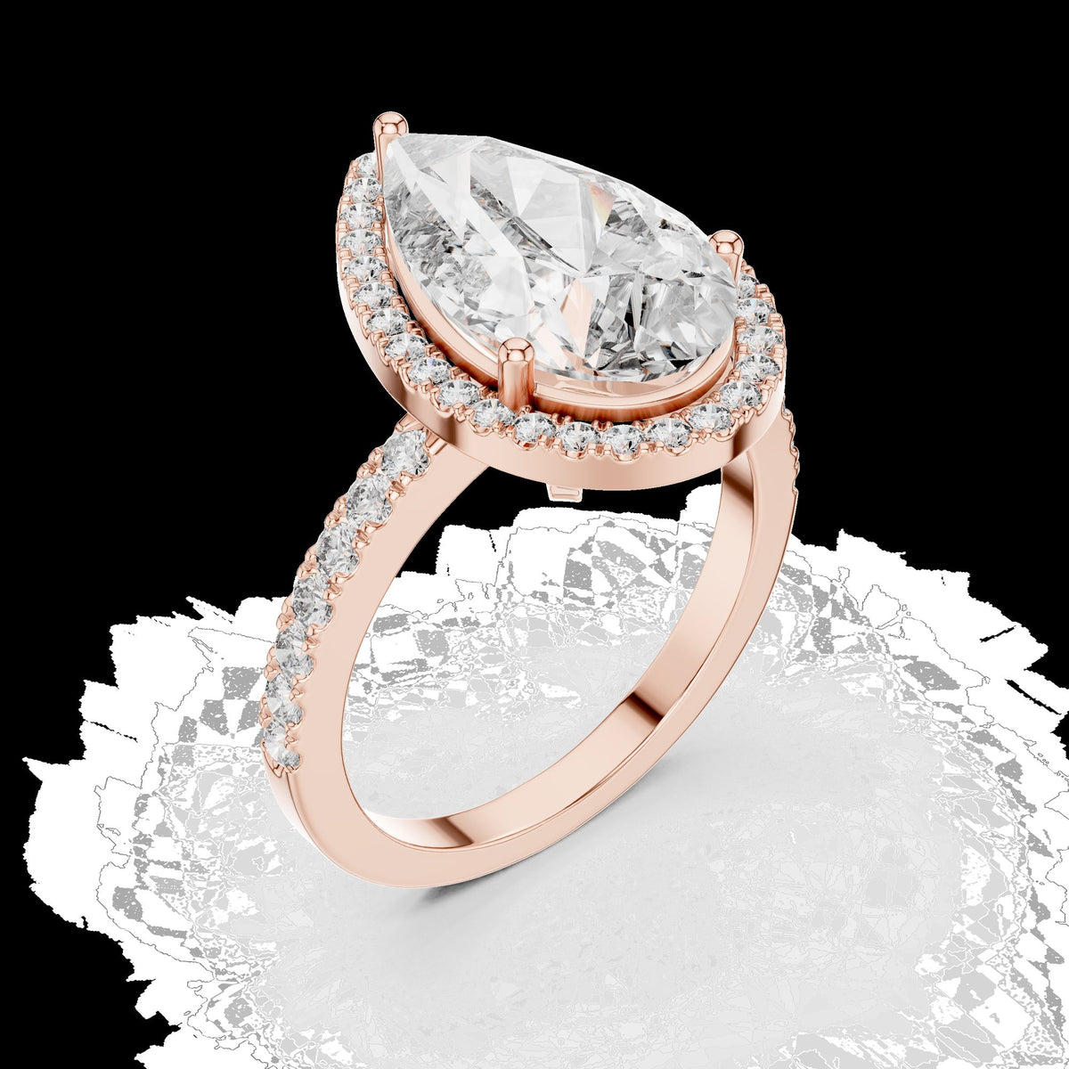 Lab-Grown Diamond Ring LR-0071 in white metal