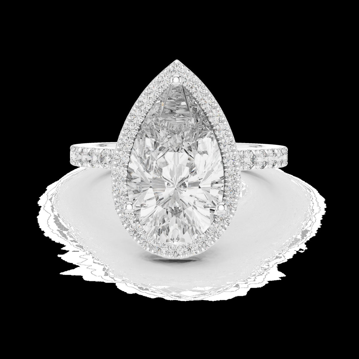Lab-Grown Diamond Ring LR-0071 in white metal
