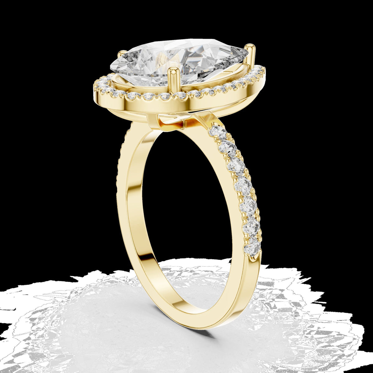 Lab-Grown Diamond Ring LR-0071 in yellow metal