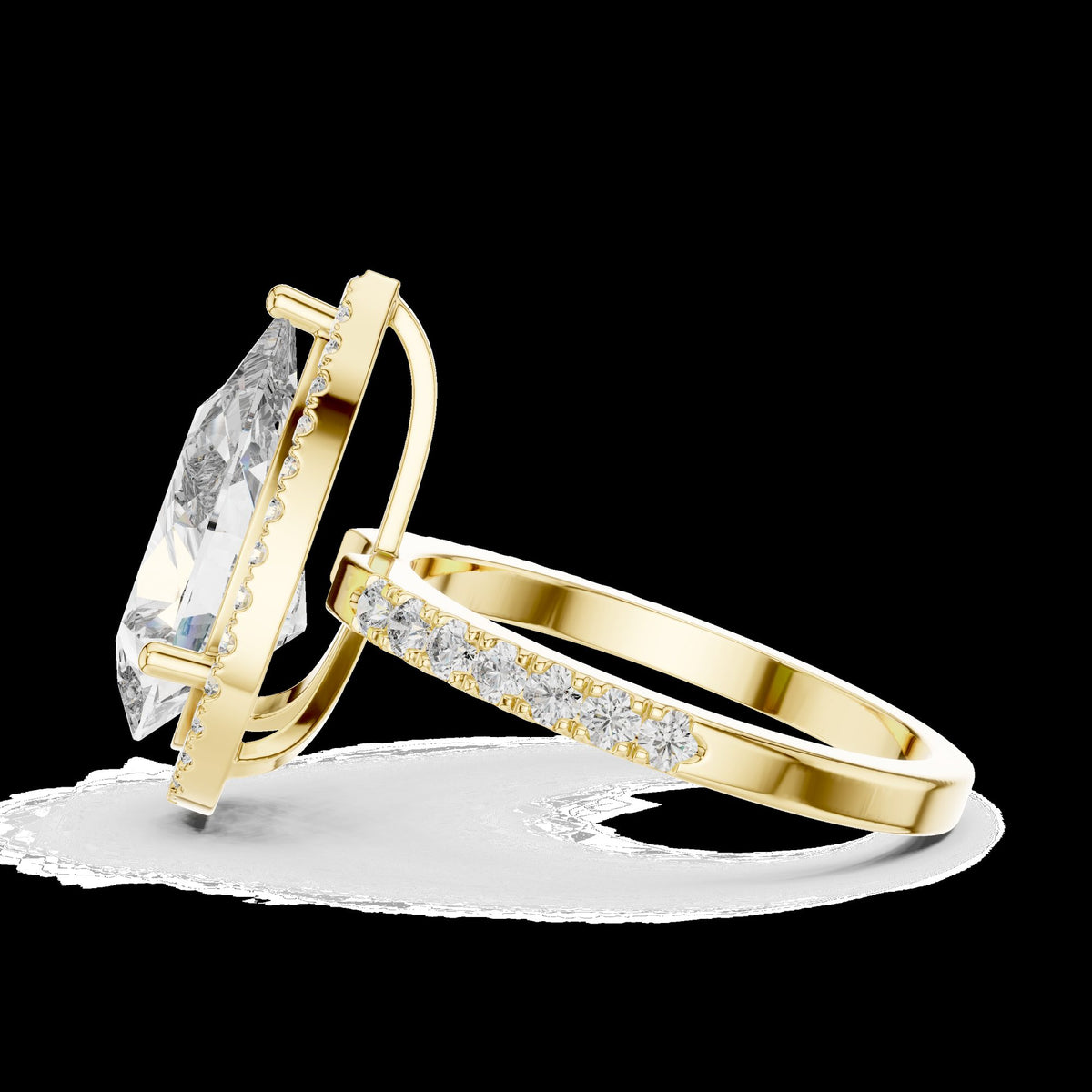 Lab-Grown Diamond Ring LR-0071 in white metal
