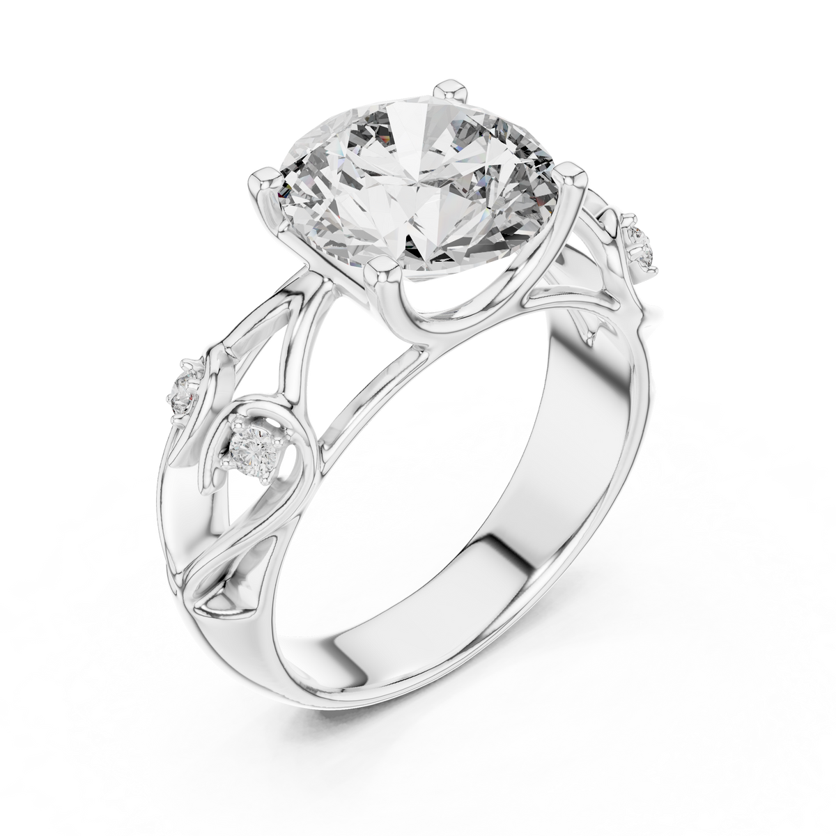 Open Scroll Lab-Grown Diamond Ring