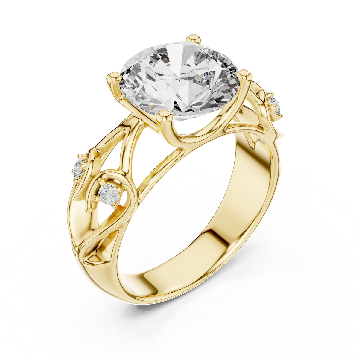 Open Scroll Lab-Grown Diamond Ring