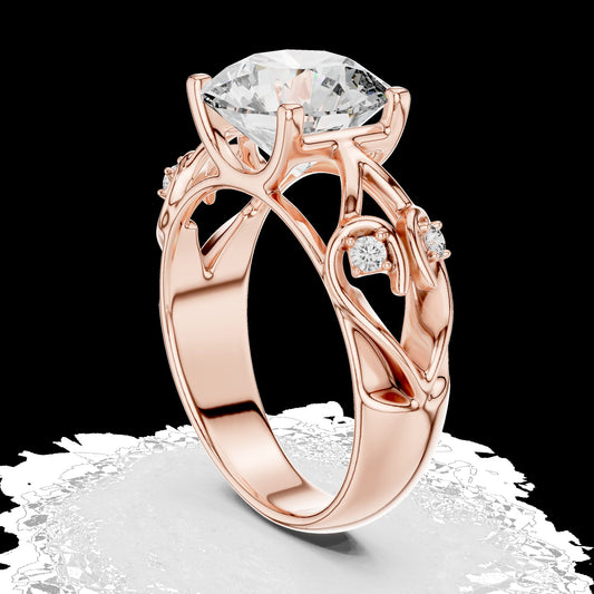 Lab-Grown Diamond Ring LR-0090 in rose metal