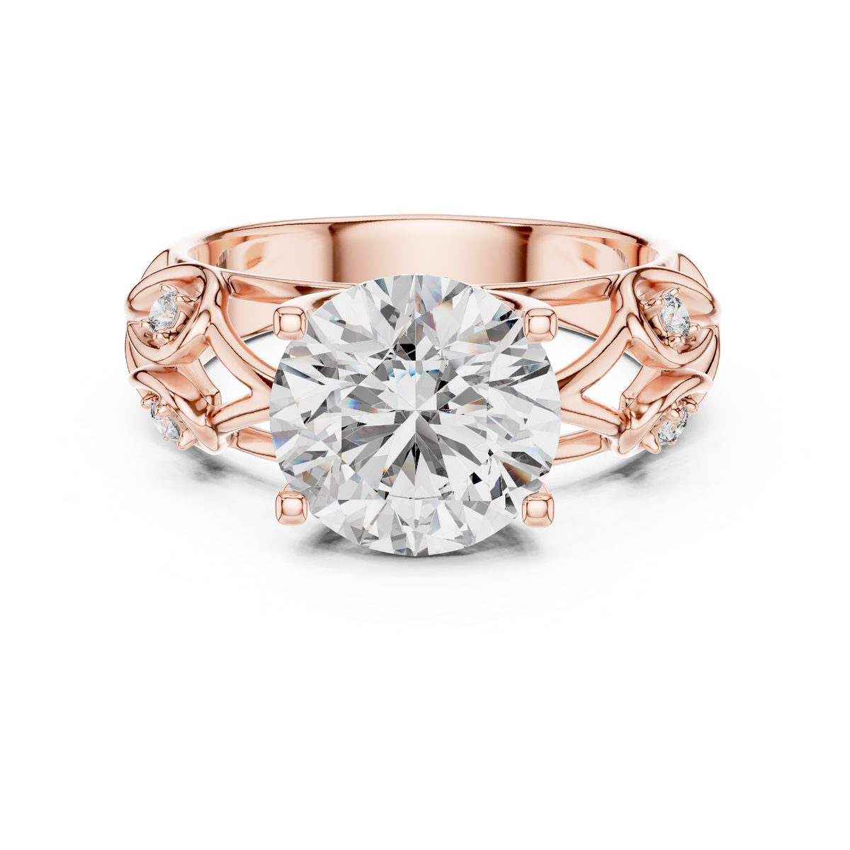 Open Scroll Lab-Grown Diamond Ring