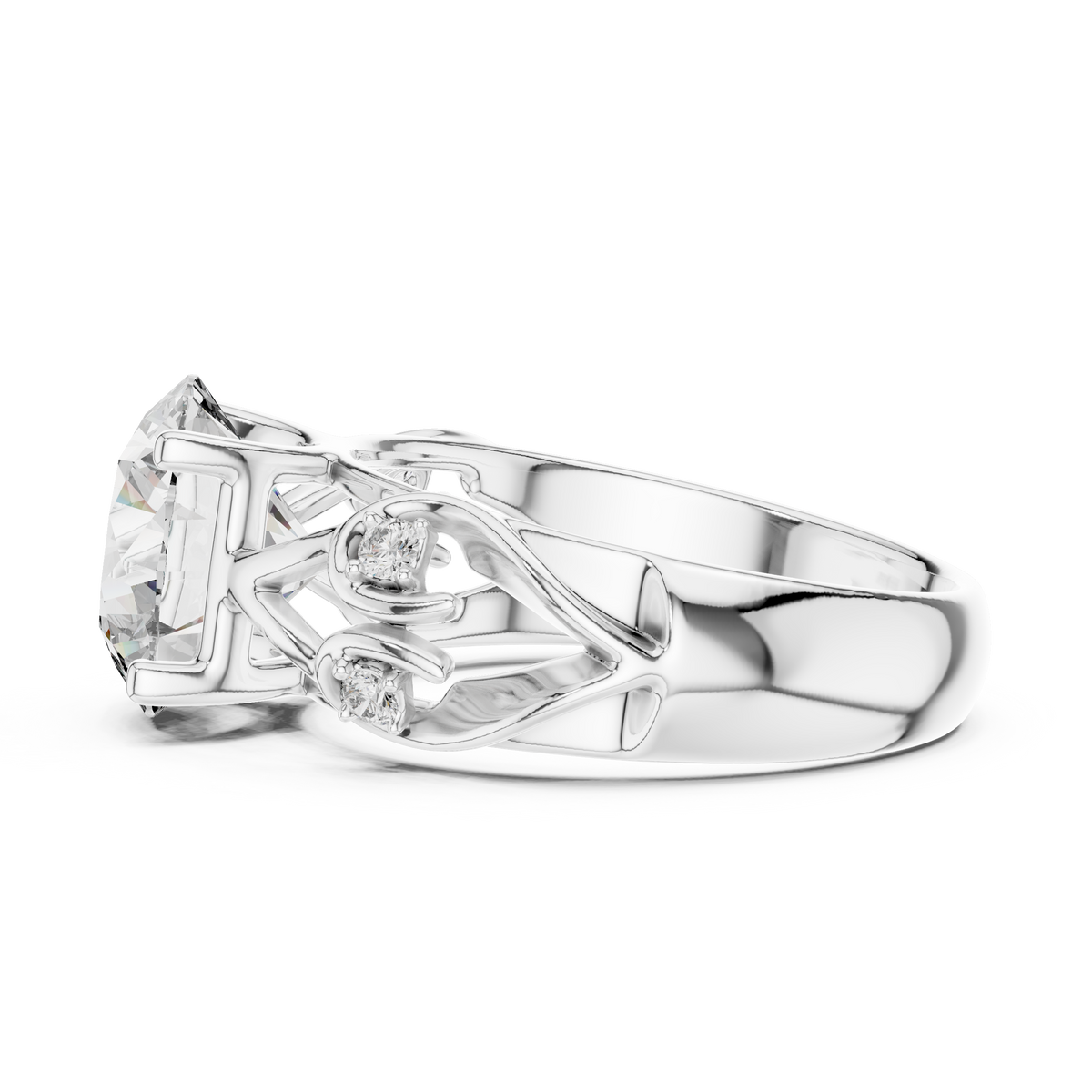 Open Scroll Lab-Grown Diamond Ring
