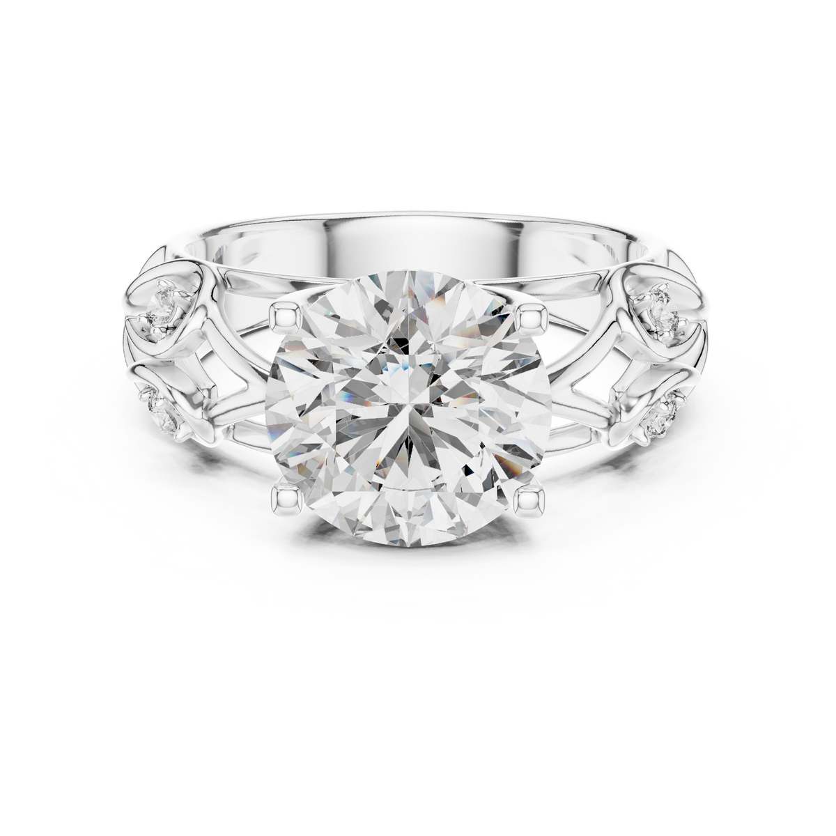 Open Scroll Lab-Grown Diamond Ring