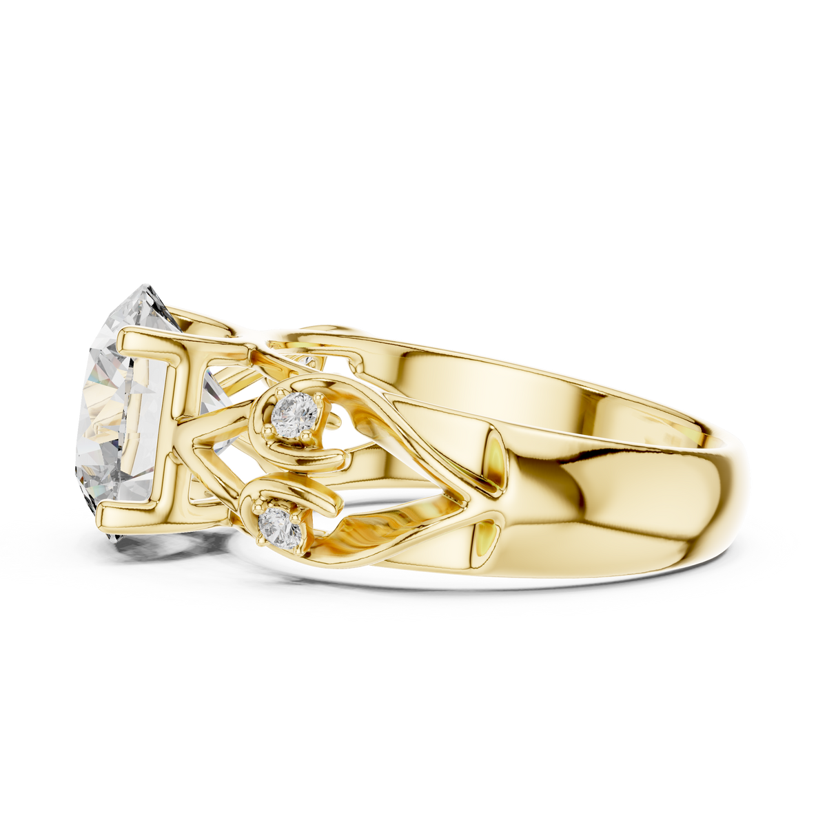 Open Scroll Lab-Grown Diamond Ring