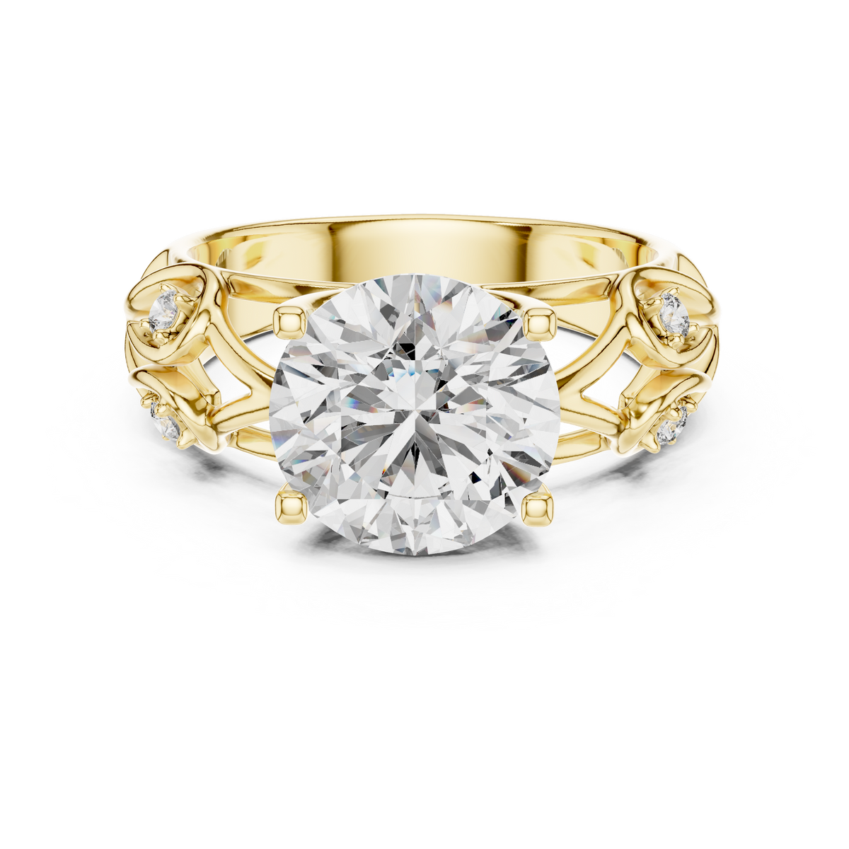 Open Scroll Lab-Grown Diamond Ring