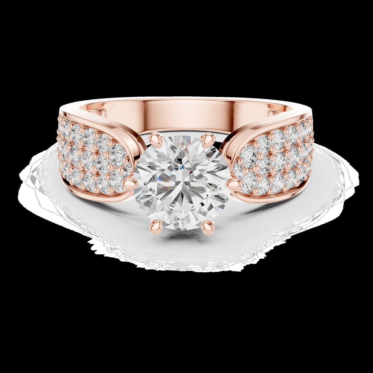 Lab-Grown Diamond Ring LR-0094 in rose metal