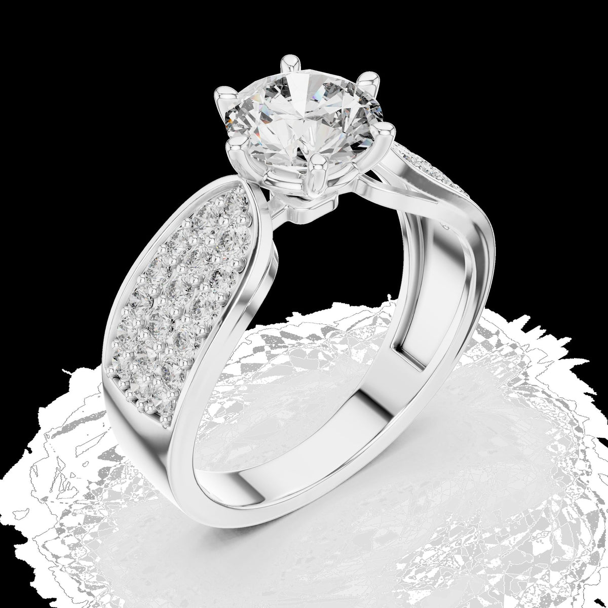 Lab-Grown Diamond Ring LR-0094 in yellow metal