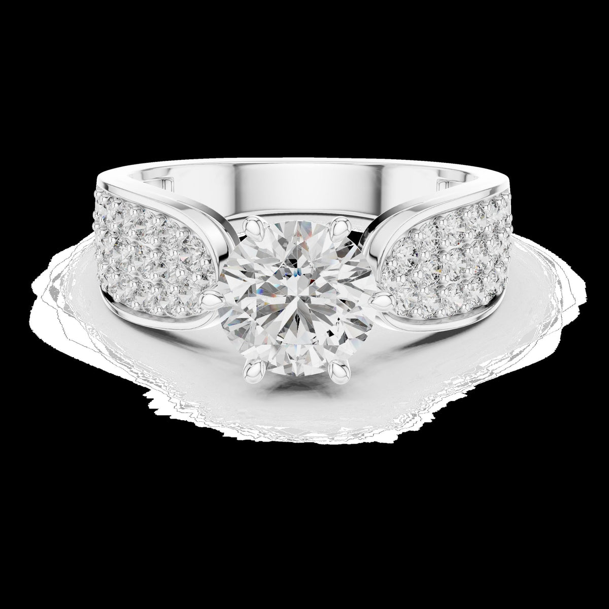 Lab-Grown Diamond Ring LR-0094 in white metal