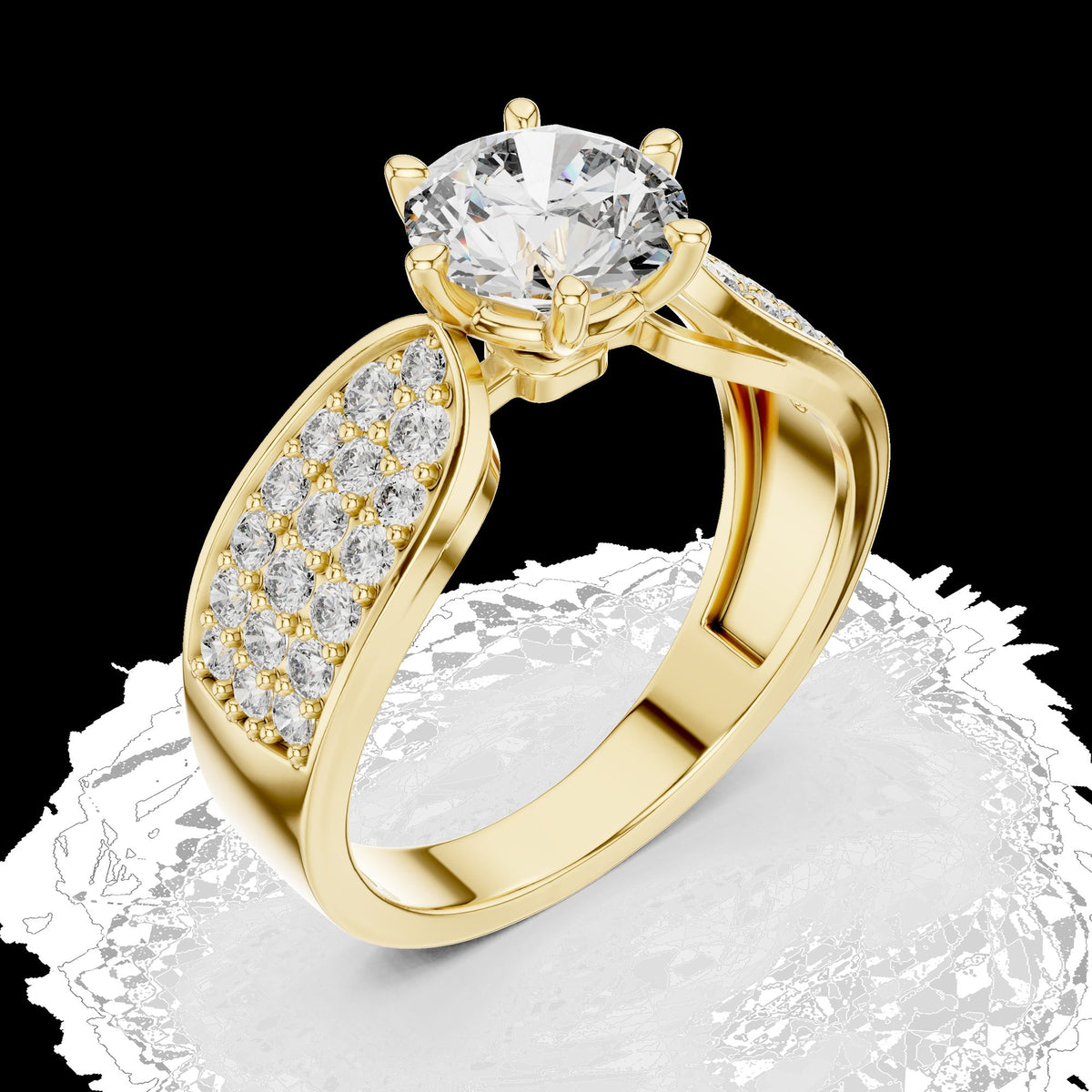 Lab-Grown Diamond Ring LR-0094 in rose metal