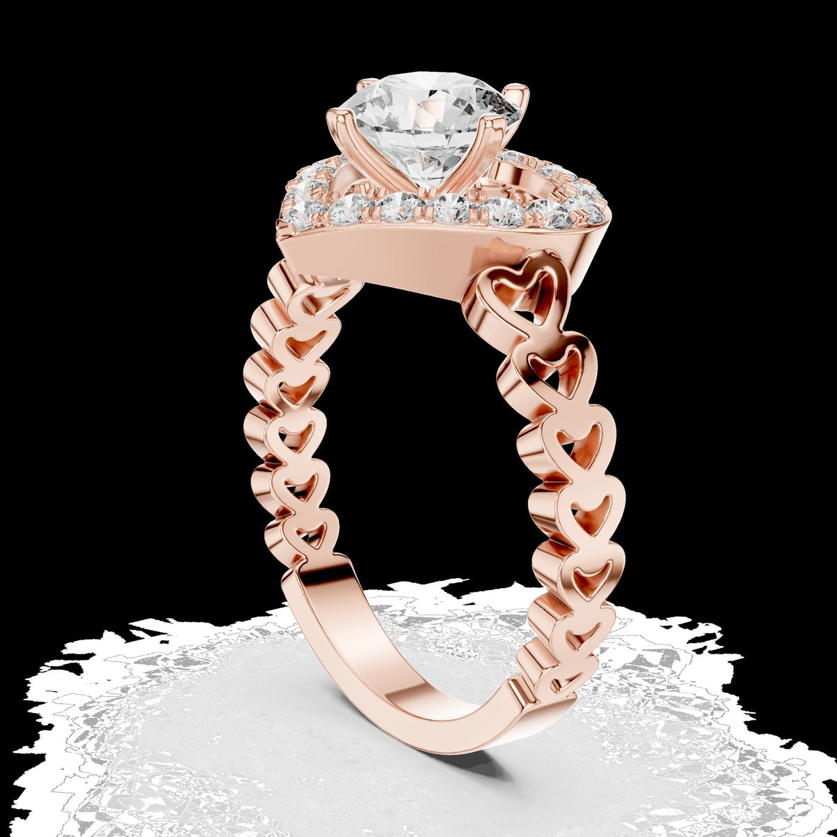 Lab-Grown Diamond Ring LR-0095 in rose metal