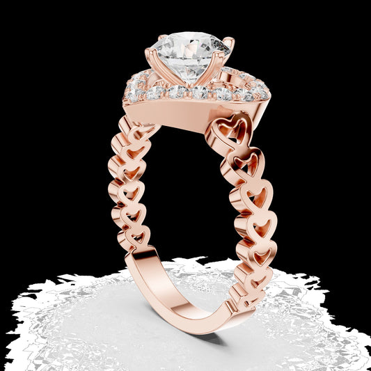 Lab-Grown Diamond Ring LR-0095 in rose metal